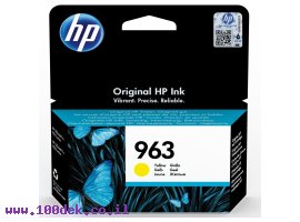 תמונה של מוצר דיו למדפסת HP 3JA25AE/963 צהוב - מקורי