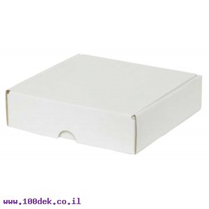 קופסה מקרטון לבן - 130x130x35 מ"מ